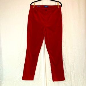 Talbots Red Corduroy High Rise Straight Leg Pants Size 12